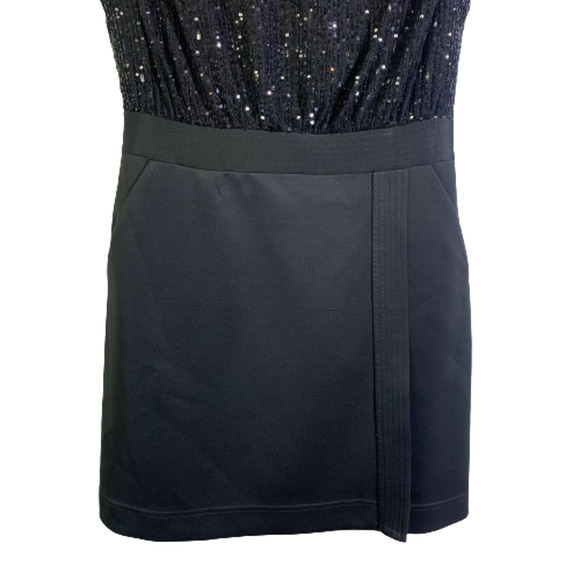 LDT Black Sequin Blouson Mini Dress‎ - Picture 7 of 12